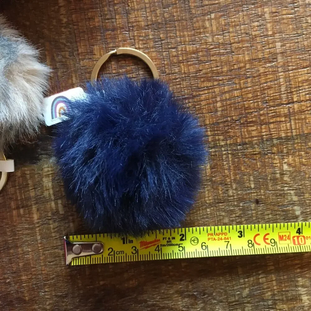 Faux Fur Pom Pom Keychain Bag Charms Assorted Wholesale LOT OF 30 Purse Charm